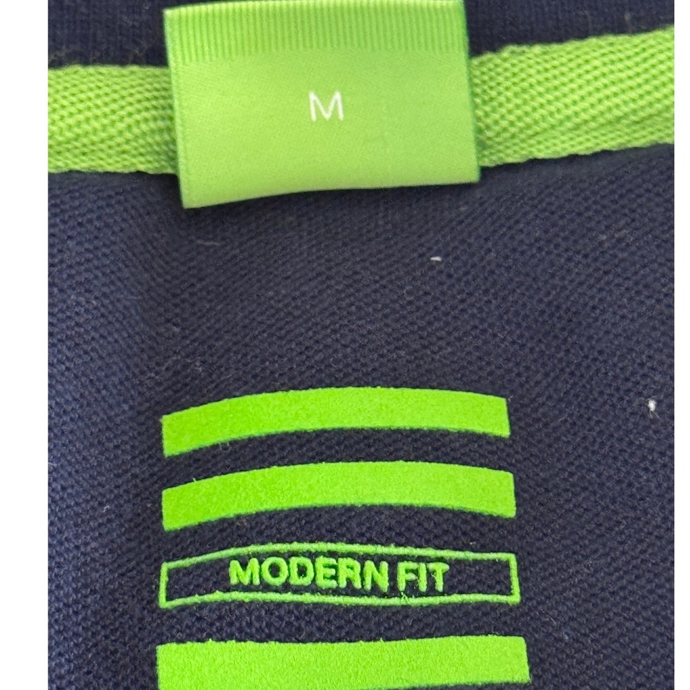 Hugo Boss Mens Polo Shirt Sz M Navy Blue Modern Fit Long Sleeve Preppy Old Money - Picture 3 of 5